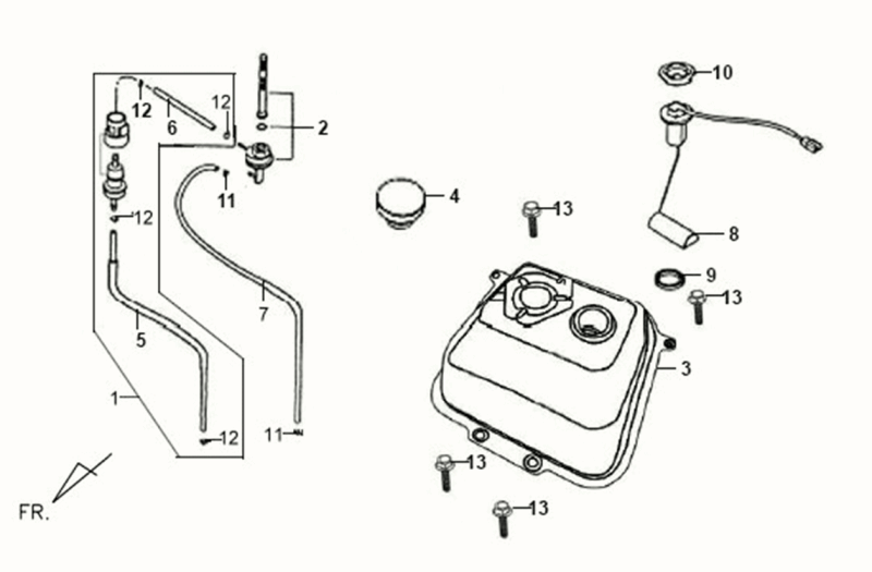Fuel tank - Fuel float Sym Fiddle White WH8018P