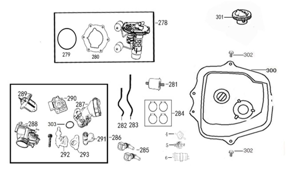 Benzinetank - AGM VX50i EFI