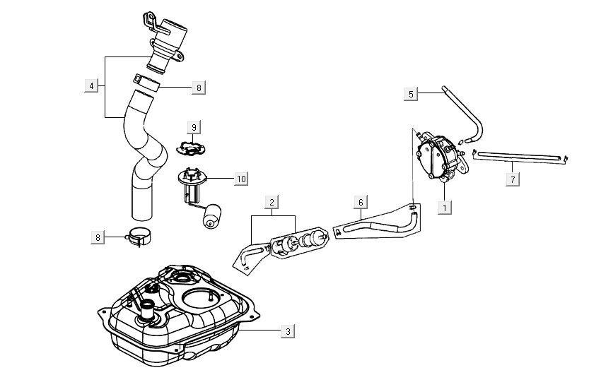 petrol tank AGILITY 16+ 4T 125 Matt Metallic Silver