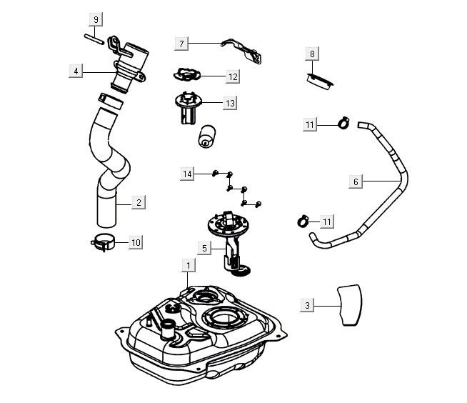 petrol tank AGILITY 16+ 4T 200i Matt Metallic Silver