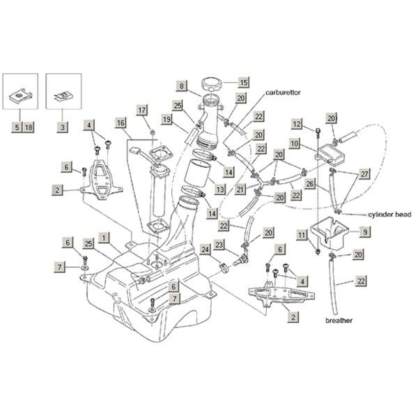 Fuel tank Aprilia Habana 50 2T (Morini engine) 1999-2004