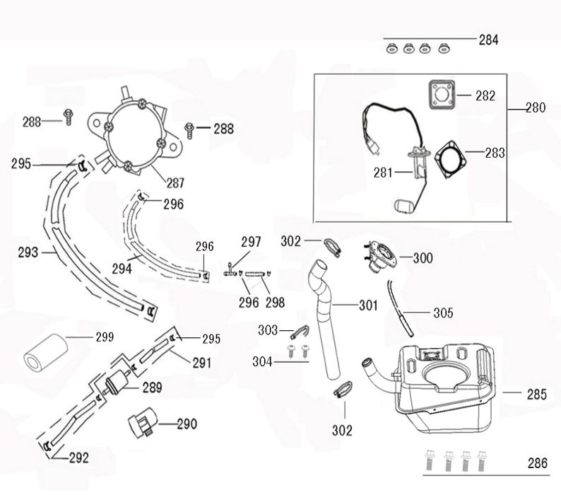 Fuel tank Benzhou ZN50QT-36 champagne