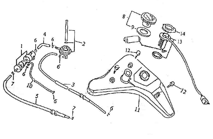 Fuel tank - Fuel level sender - Fuel tap BTC Grande Retro 125 4T AC