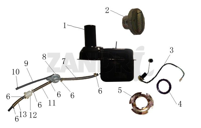 Fuel tank BTC Grande Retro GT1 blue cream