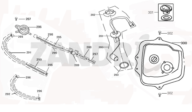 Fuel tank BTC Riva Sport flat matt anthracite