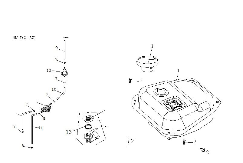 Gas tank China Ape50 black