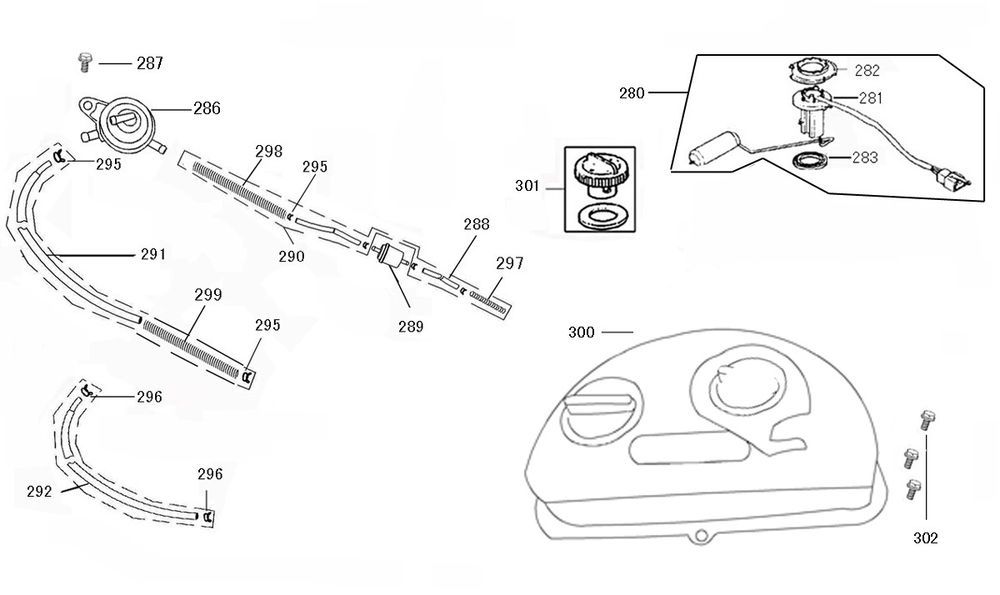 Gas tank China Swan - Riva dark blue