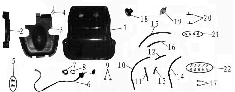 Fuel tank China Touring blue