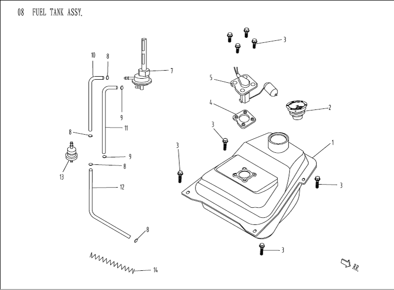 Gas tank China Venom green