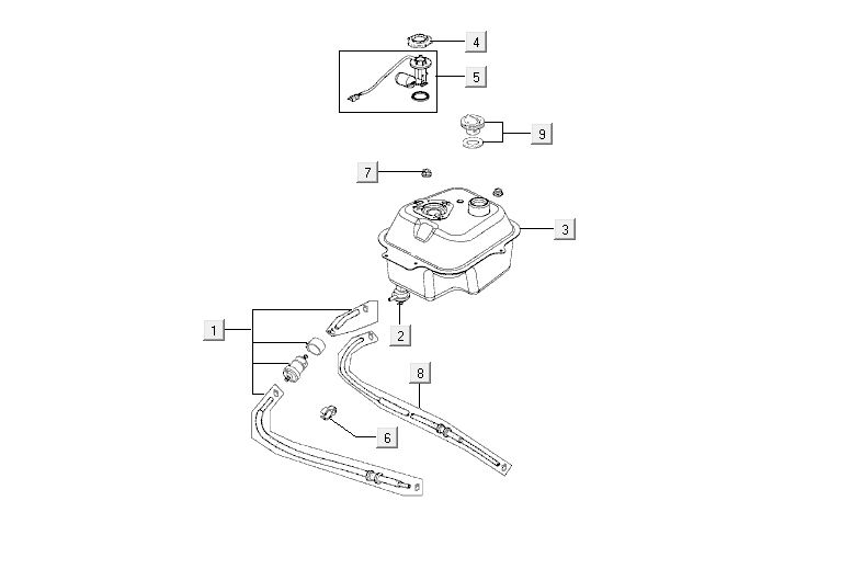 Fuel tank - Fuel level sender - Fuel tap Kymco Agility 12