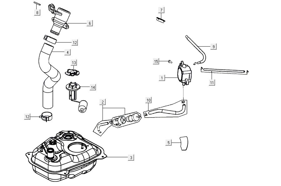 Fuel tank Kymco Agility 16'+ 4t matt metalic silver