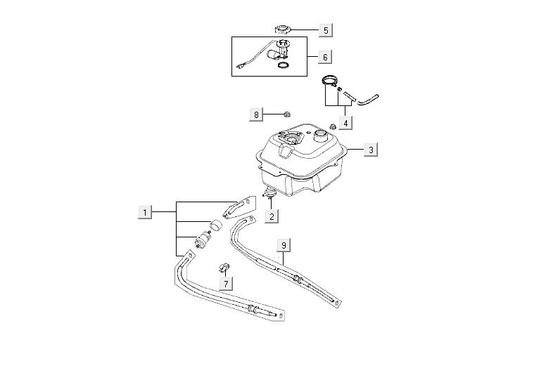 Fuel tank - Fuel level sender - Fuel tap Kymco Agility Fat 12