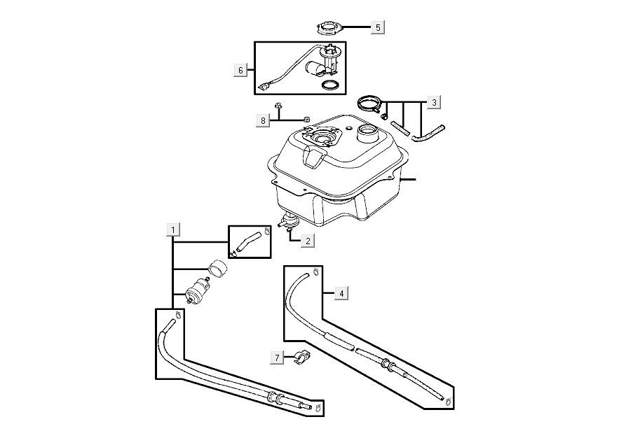 Fuel tank - Fuel level sender - Fuel tap Kymco Agility FR 12