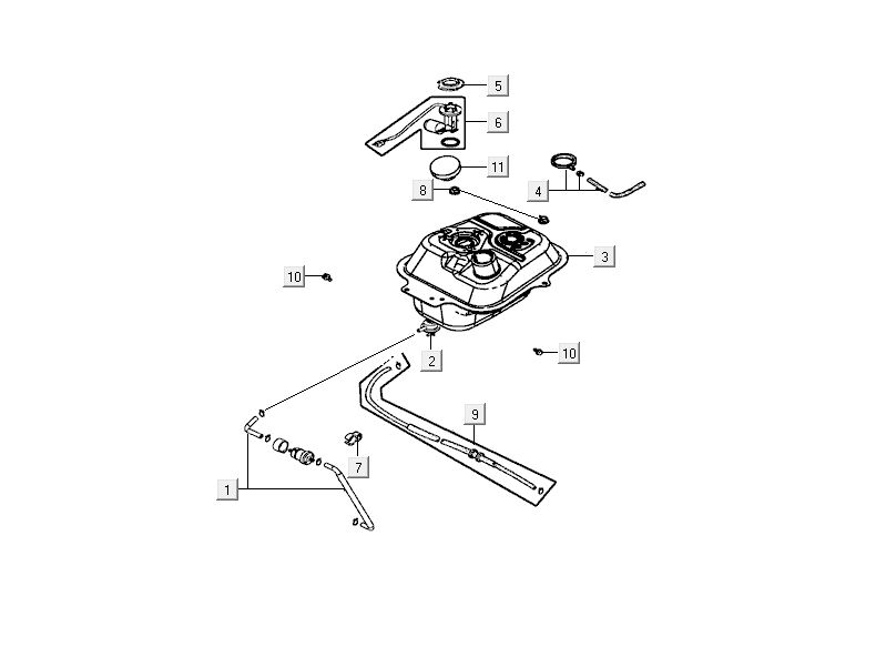 Fuel tank - Fuel level sender - Fuel tap Kymco Delivery 50 4T AC white