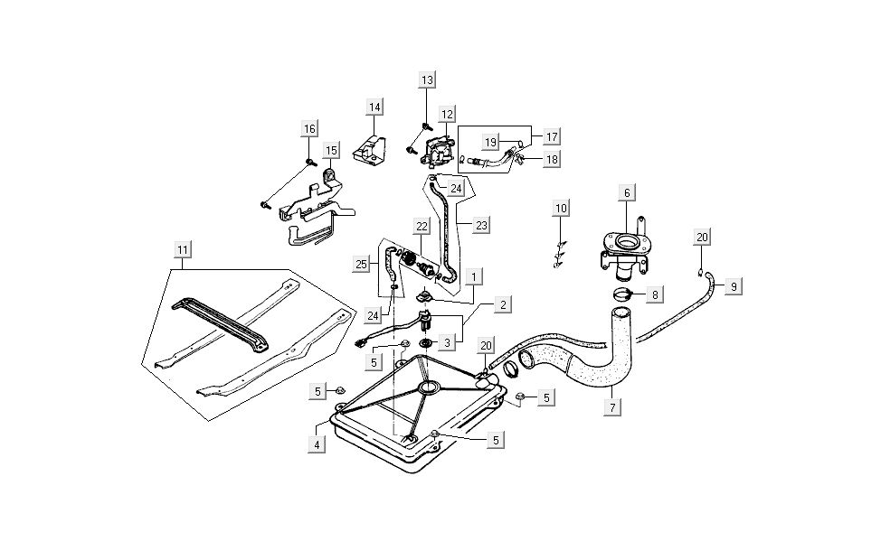 Fuel tank Kymco Dink AC 2-stroke Silver