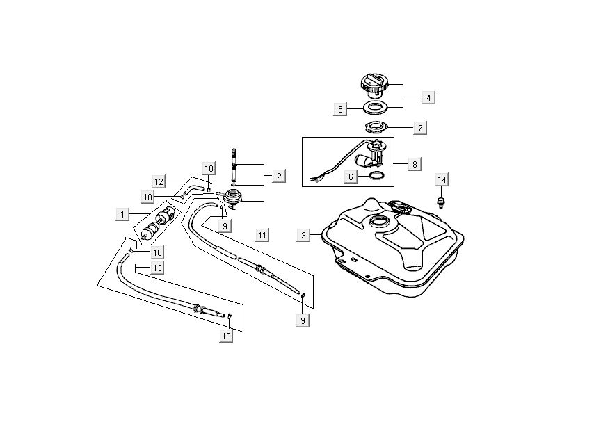 Fuel tank Kymco DJ 2-stroke Black