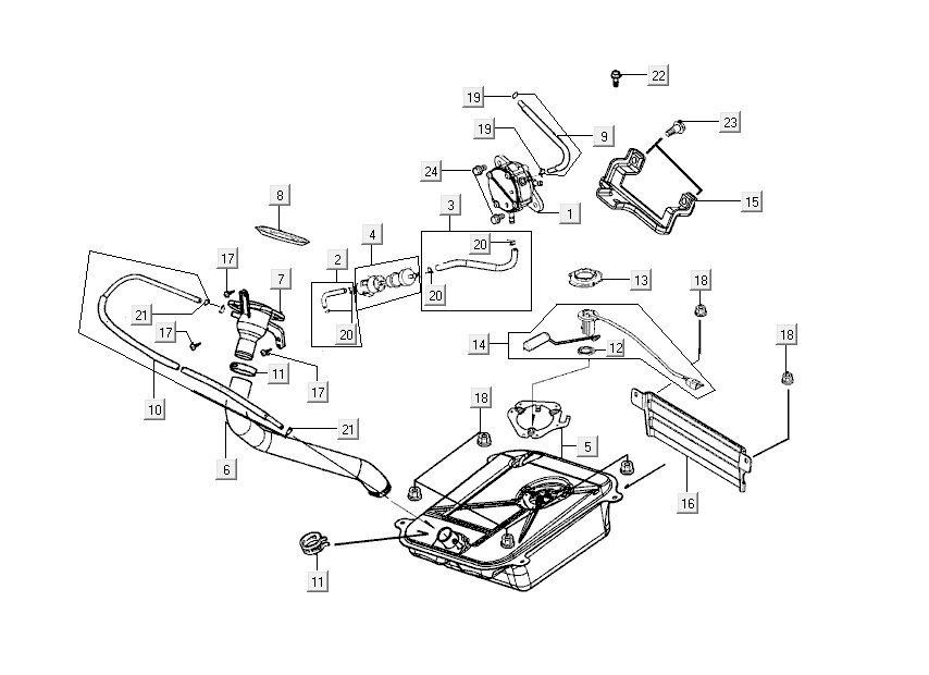 petrol tank Kymco Grand Dink 2-stroke Titanium