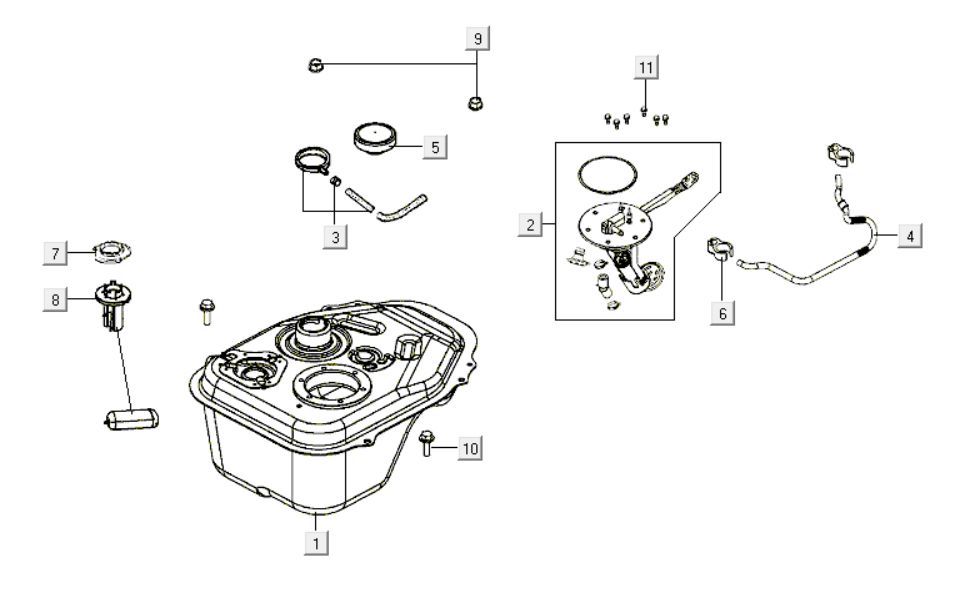 Fuel tank Kymco Like 200i Black