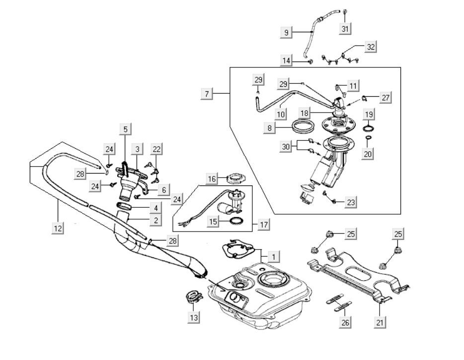 Fuel tank Kymco New Dink 200i