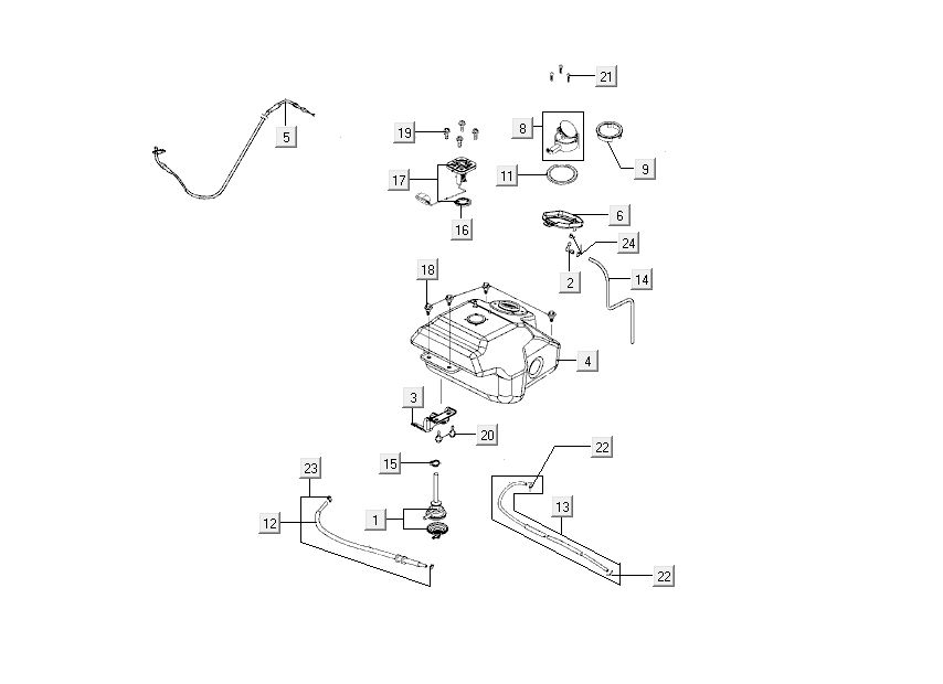 petrol tank Kymco Sento 4-stroke Red