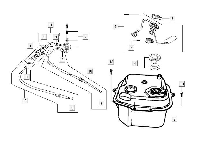 Fuel tank Kymco Vitality 2t ac blue
