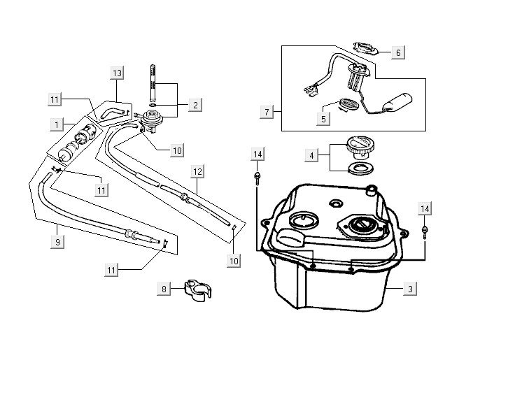 Fuel tank Kymco Vitality 4t ac anthracite