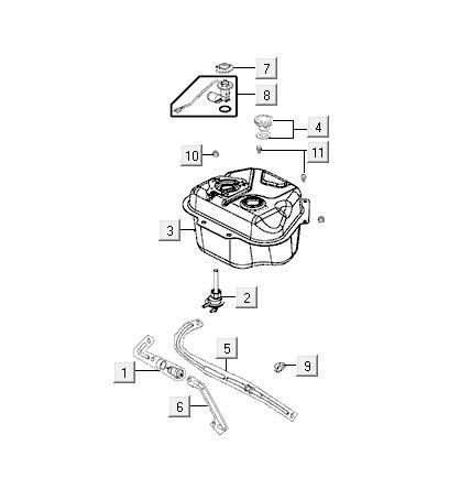 Fuel tank Kymco VP50 4t ac techo silver