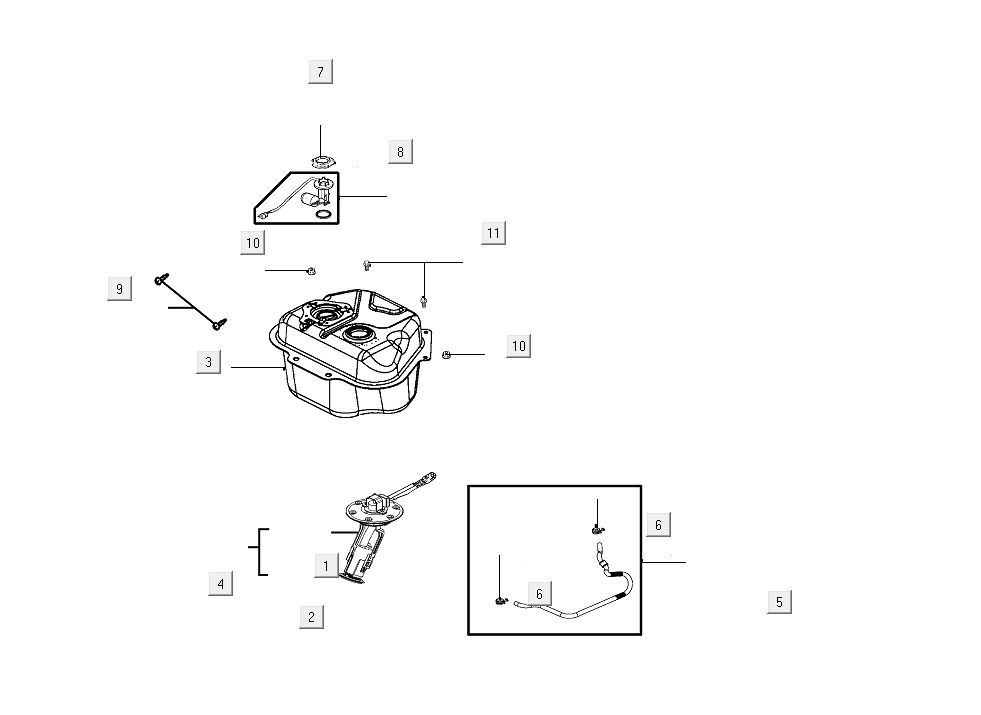 Fuel tank Kymco VP50i injection euro 4 renault brown