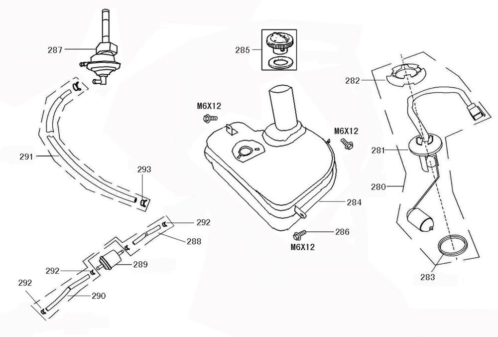 Fuel tank Neco Borsalino Oro matt black