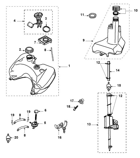 Fuel tank Peugeot Speedfight 2 AC E2 2-Stroke