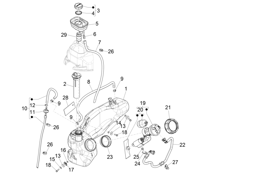 Fuel tank Piaggio Liberty 50 4-stroke (IGET Euro 4)