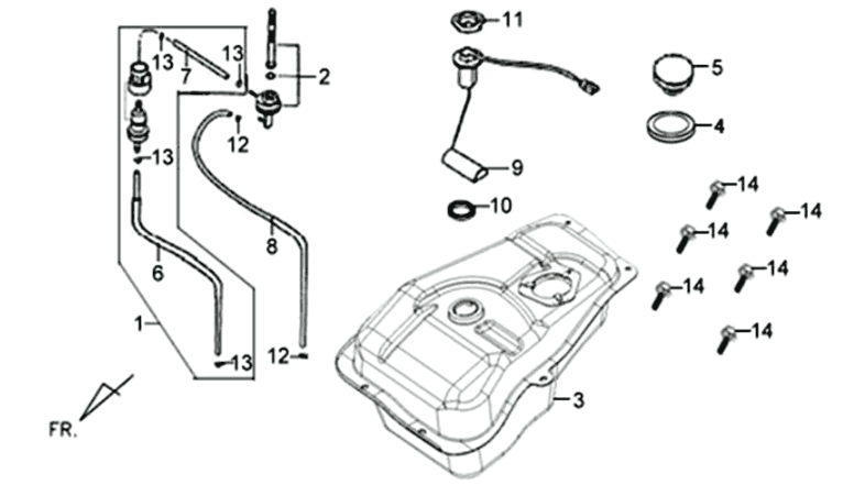 Sym XPRO 50 E4 petrol tank