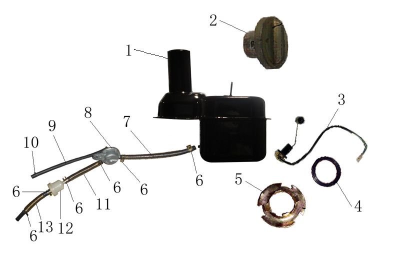 Fuel tank Turbho RG50 black cream