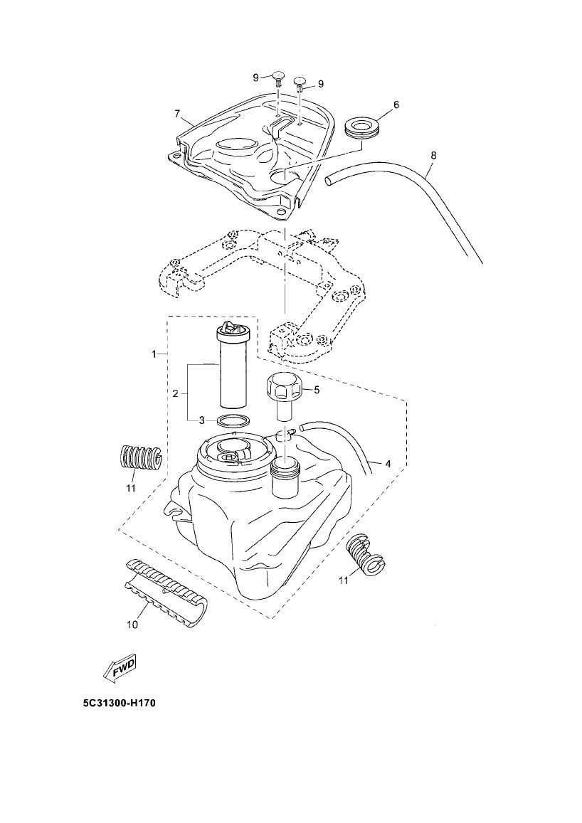 Fuel tank Yamaha Neo's 4-stroke (after 2008)