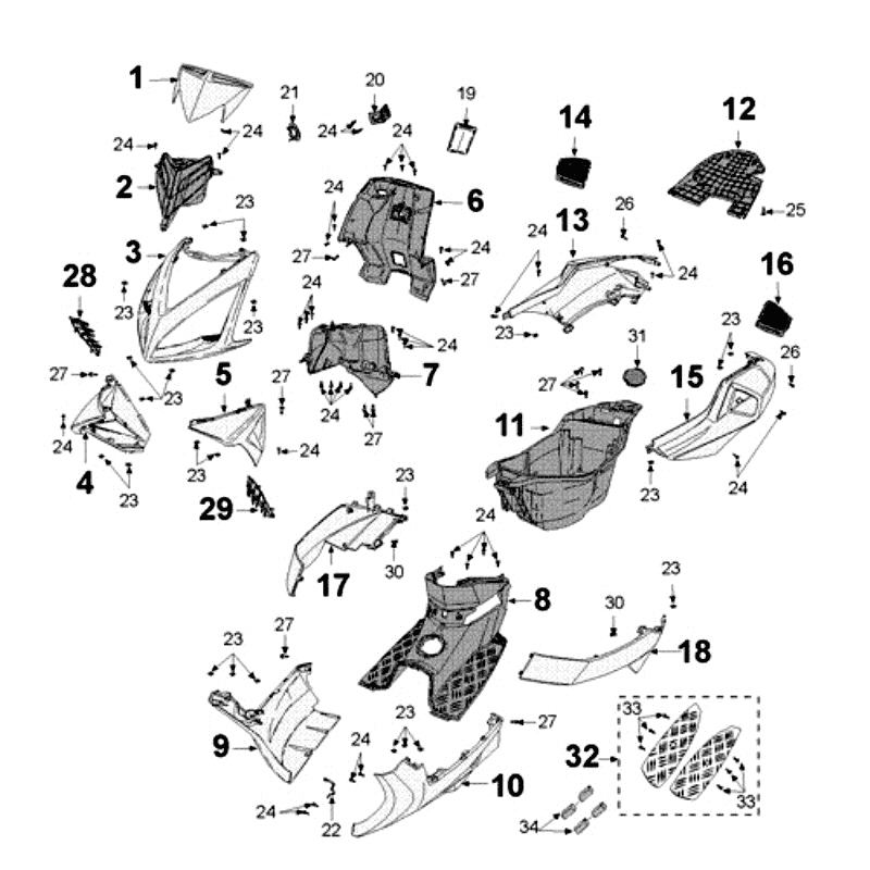 Plating Peugeot Speedfight 3 4-stroke Red