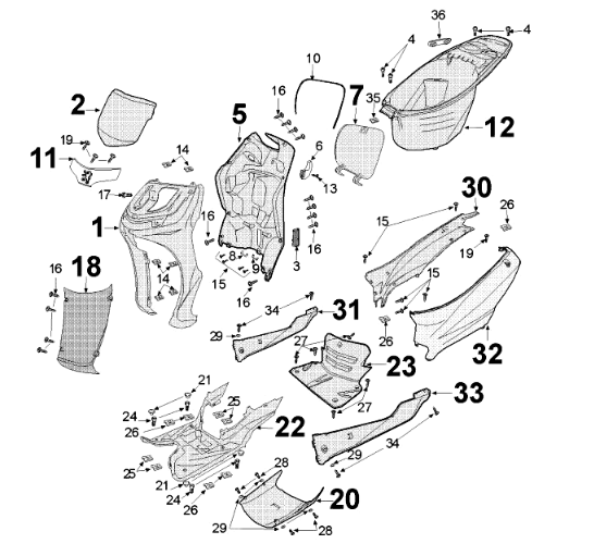 Beplating Peugeot Tweet 125 E3 2010-2013 DUNE (M9)