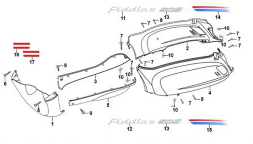 Beplating Sym Fiddle II Euro4 Chestnut (LX-17348)