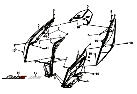 Beplating Sym Orbit III 125I E4 RED (R-010CA)