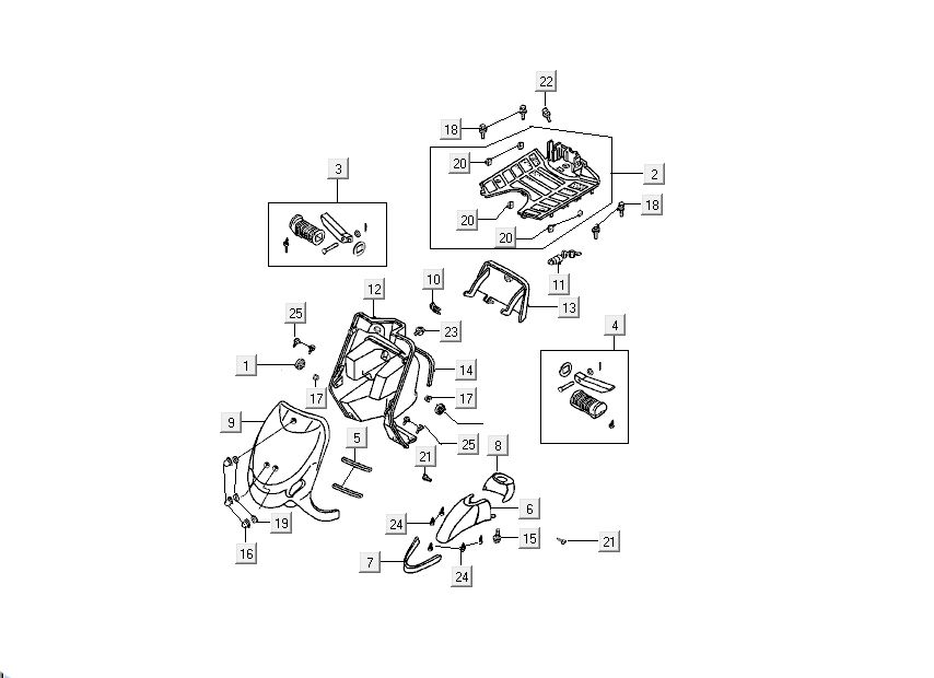 Front Center Plating Kymco DJ 2-stroke Black