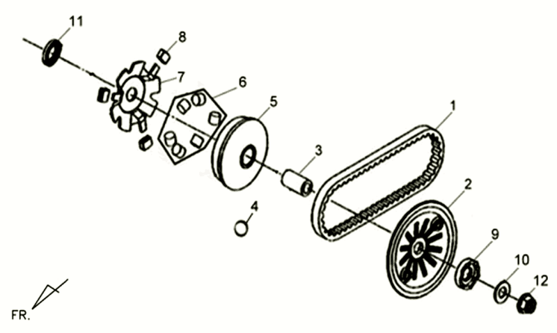 Movable Flange V String Sym Allo GT (WH006 S882U) white silver