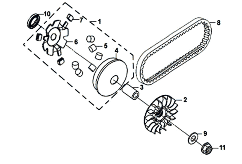Movable flange/v belt Sym Symphony ST 125I E4