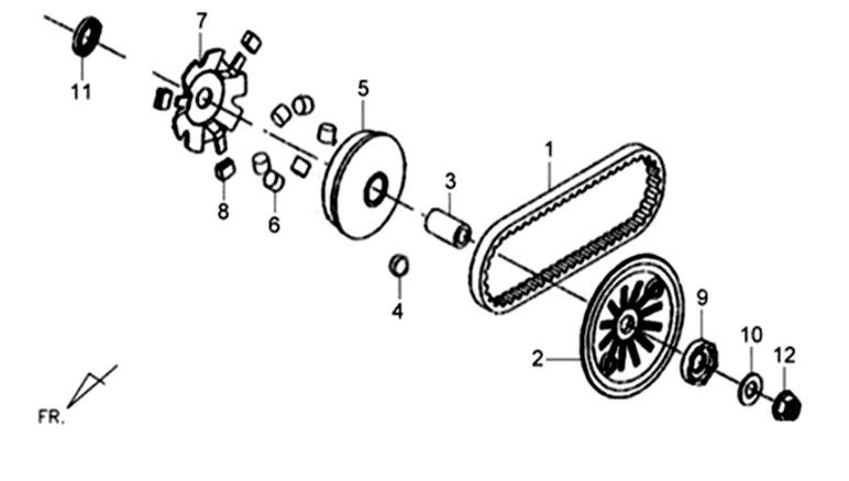 Movable flange/v string Sym XPRO 50 E4