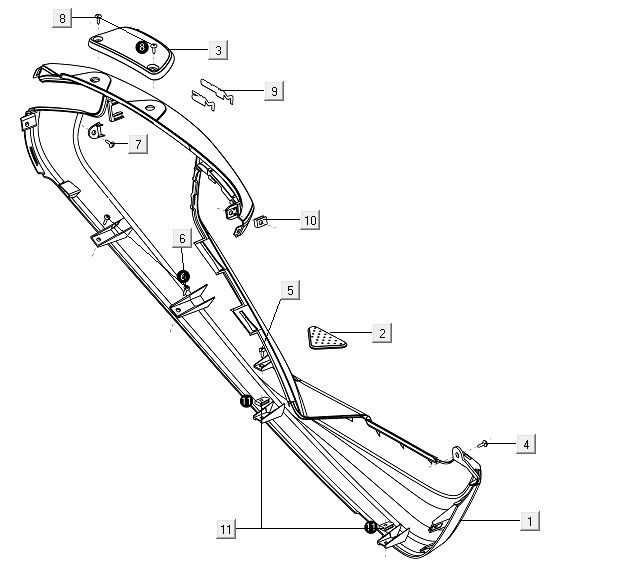 Side cover left Niu M1 yellow