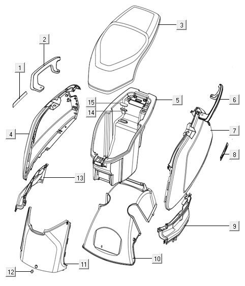 Rear hoods Niu dark blue N1S