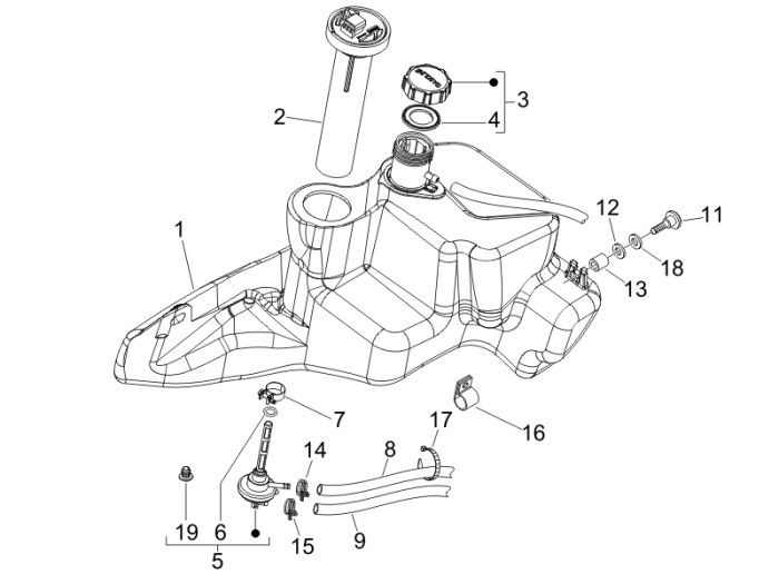 Fuel tank Piaggio Fly 2-stroke