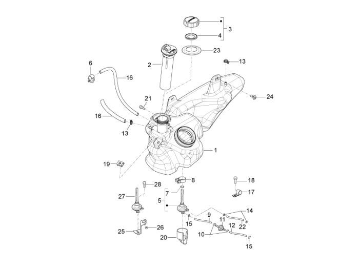 Fuel tank Piaggio Liberty 2-stroke