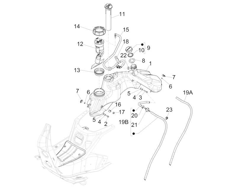 Fuel tank GTS 125 IE