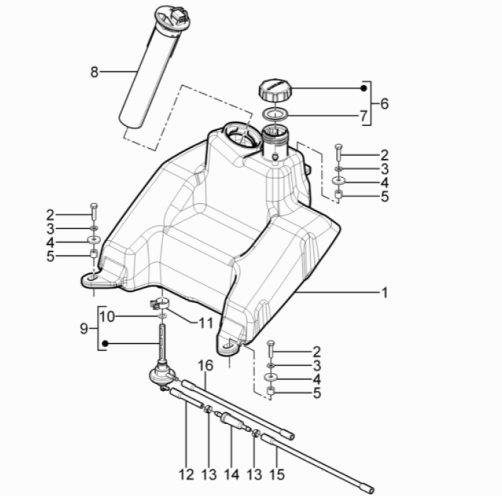 Gas tank - Tank float - Piaggio Typhoon 50 2-stroke Euro 3 2011 vacuum valve