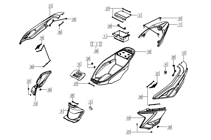 Buddybak Kymco Agility 16'+ 4t matte metalic blue
