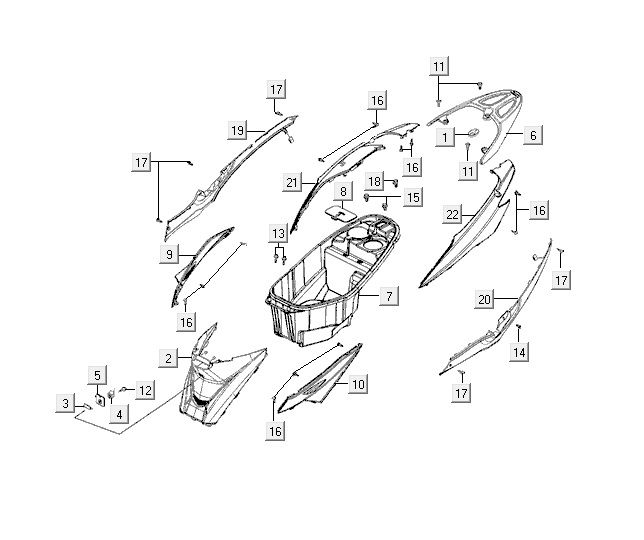 Helmet compartmentKymco VP50 4t ac black